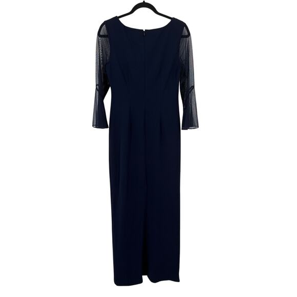 Alex Evenings Rhinestone Yoke Column Gown dress blue size 4 - Picture 4 of 6